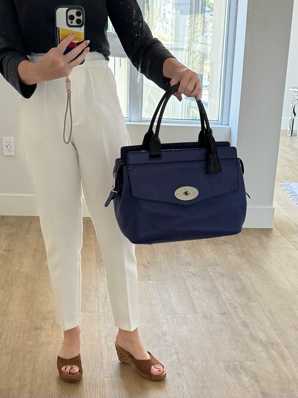 Mulberry 'Blenheim' Indigo (Blue Violet) Leather Satchel Bag | Rare Color - Picture 14 of 16